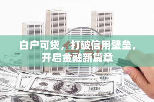 工农白户可贷，打破信用壁垒，开启金融新篇章