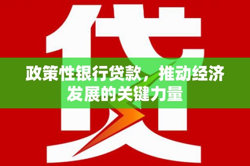 工农政策性银行贷款，推动经济发展的关键力量